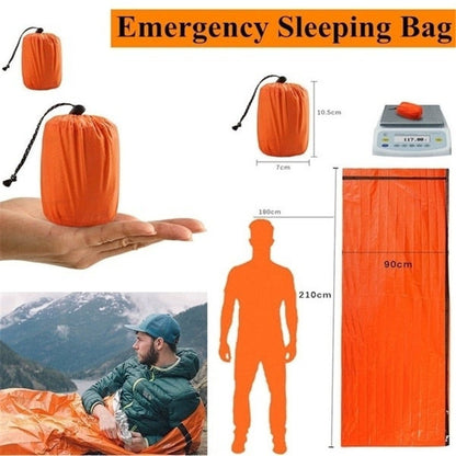 Outdoor Emergency Survival Sleeping Bag Portable Waterproof Reusable Blanket Camping Hiking Survival Rescue Thermal Blanket - Survival Dog