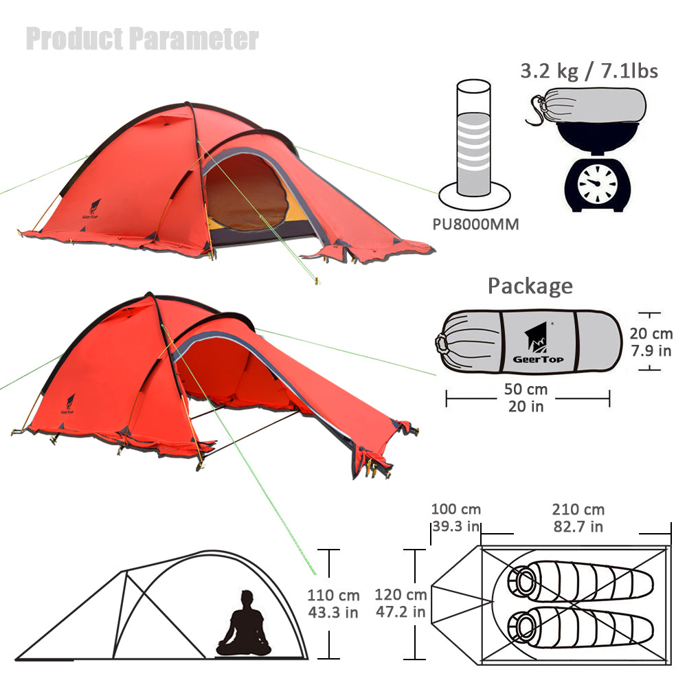 Two Person Light Mountain Climbing Outdoor Survival Double-layer Outdoor Tent - Survival Dog