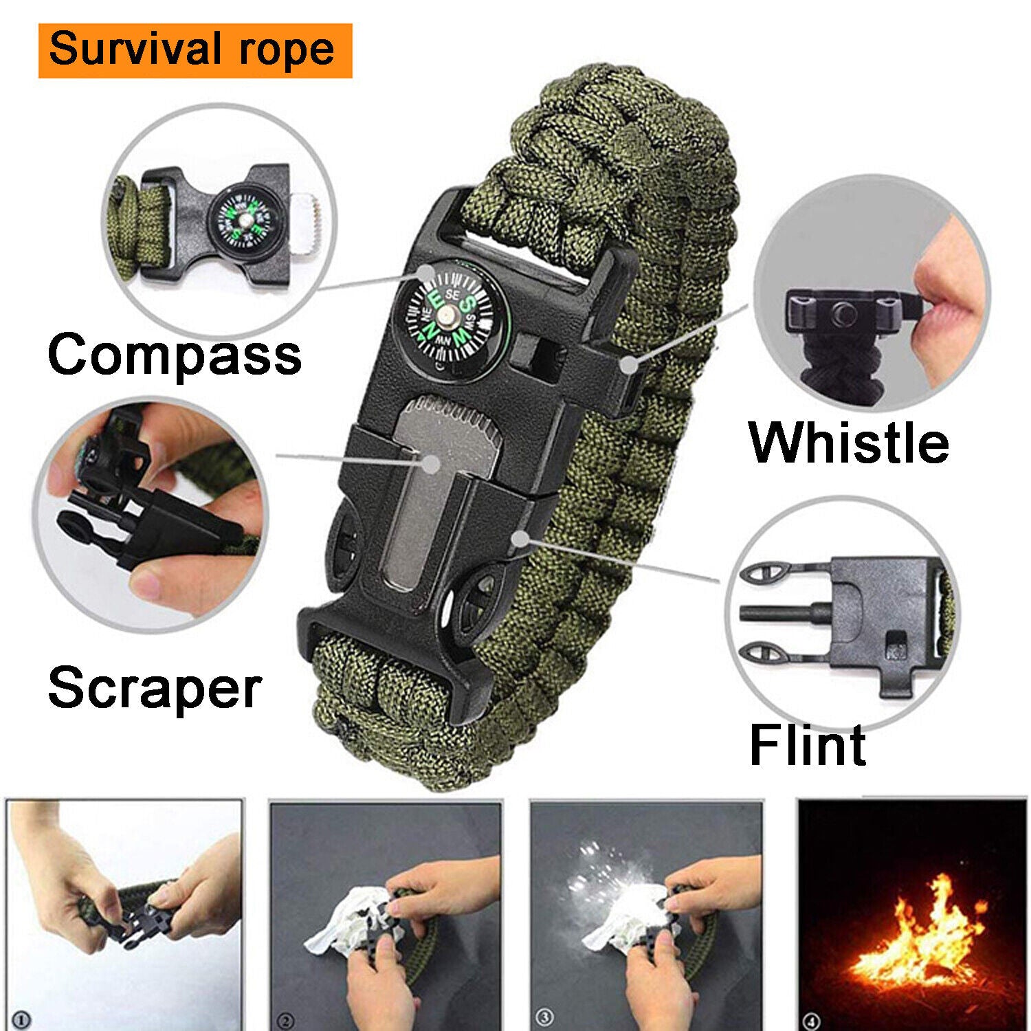 14in1 Outdoor Emergency Survival Gear Kit Camping Hiking Survival Gear Tools Kit Survival Gear And Equipment, Outdoor Fishing Hunting Camping Accessories - Survival Dog