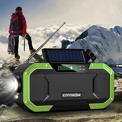 Solar Powered Hand Crank Radio with LED Flashlight