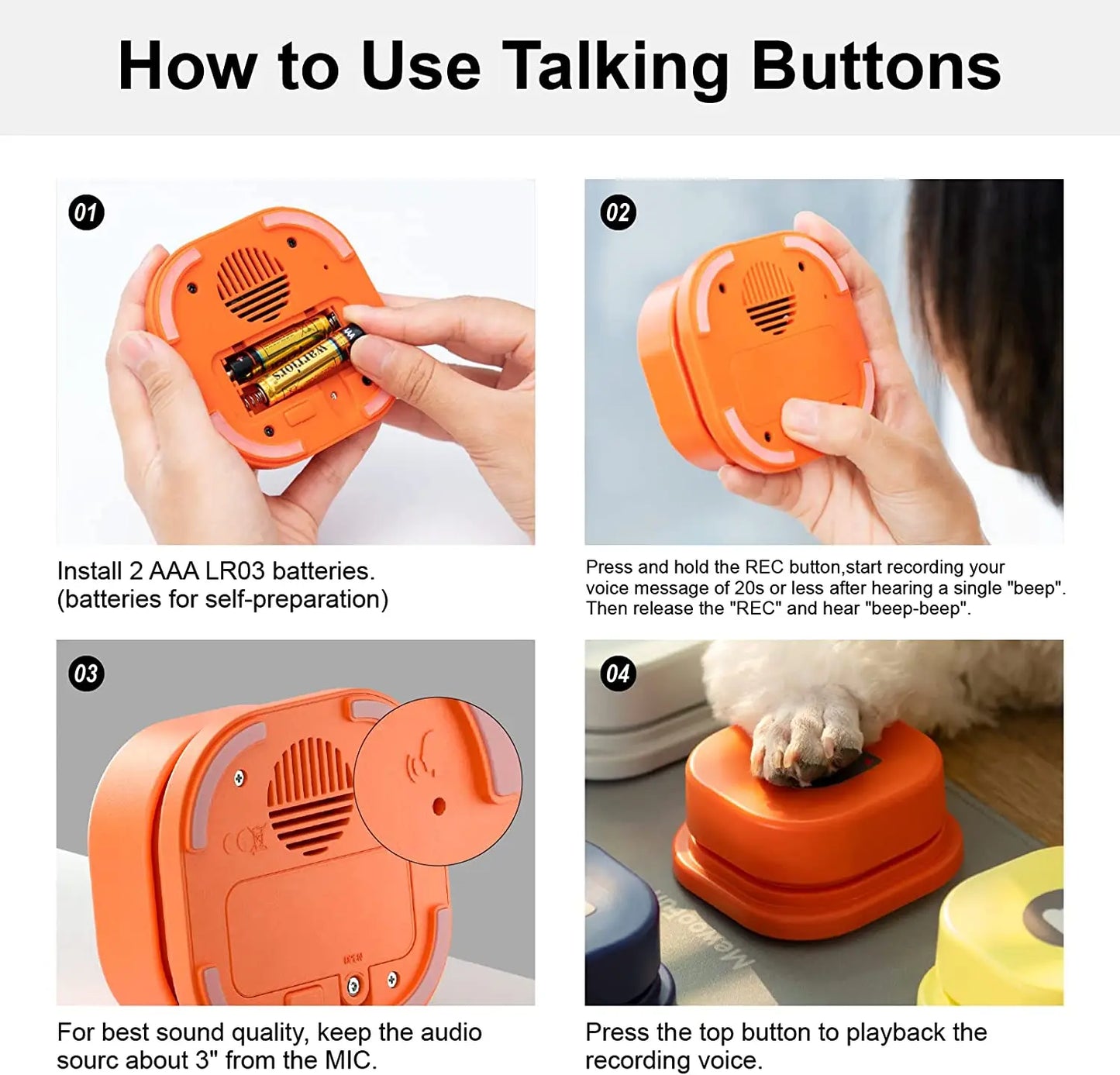 Interactive Dog Recording Button