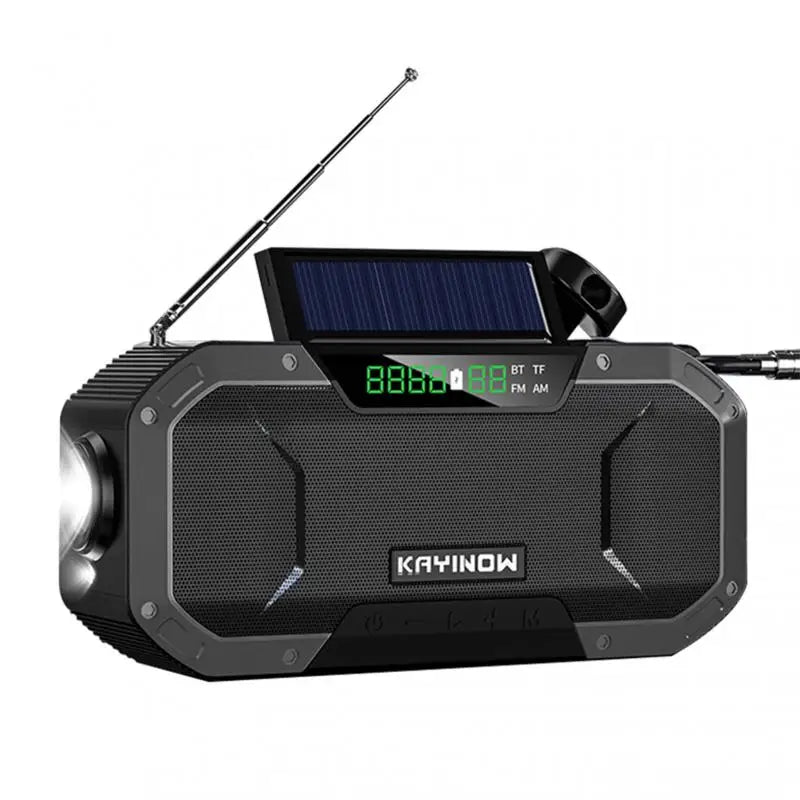 Solar Powered Hand Crank Radio with LED Flashlight